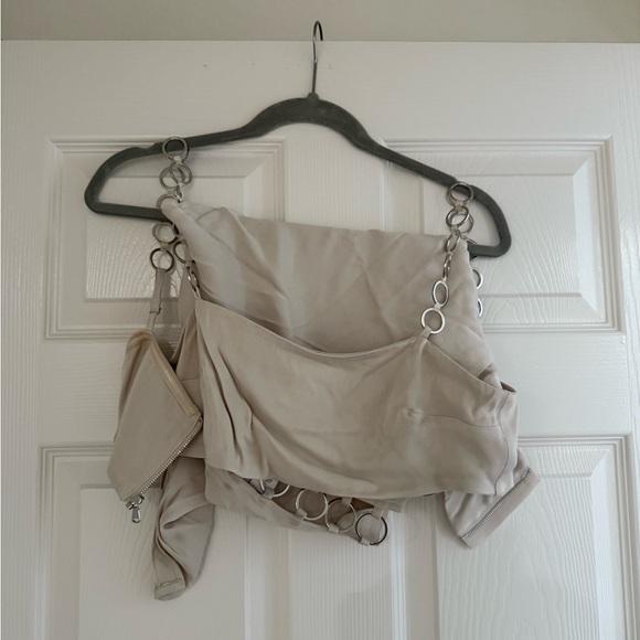 Meshki - Raegan Ring Mini Skirt & Pyper Ring Crop Top - Beige - Small - Picture 2 of 2